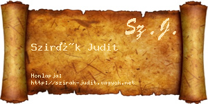 Szirák Judit névjegykártya